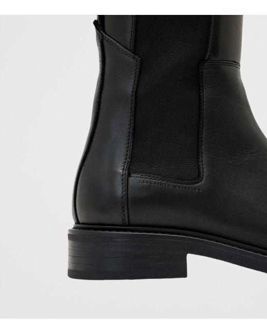 AllSaints Black Leather Bales Boots
