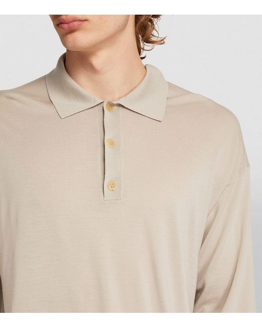 The Row Natural Wool Long-sleeve Djon Polo Shirt for men