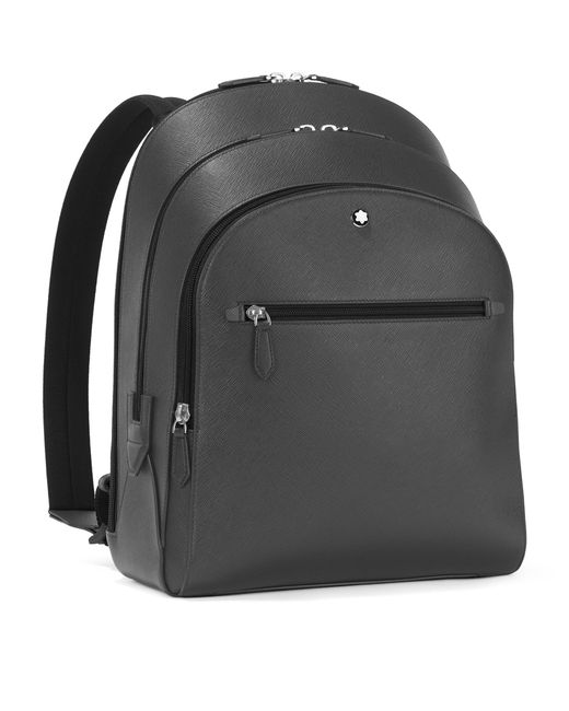 Montblanc Gray Medium Leather Sartorial Backpack for men