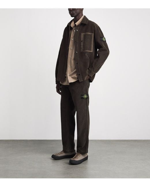 Stone Island Black Organic Corduroy Overshirt for men