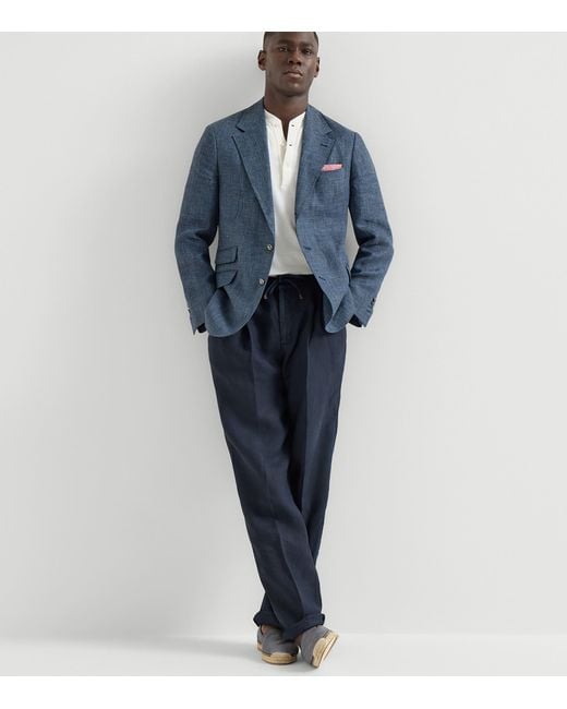 Brunello Cucinelli Blue Grained Calfskin Espadrilles