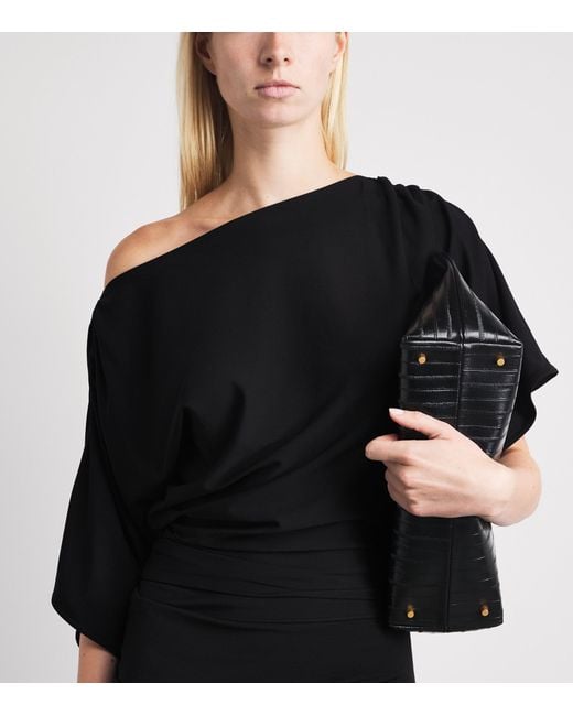 Wolford Black Fluid Drape Midi Dress