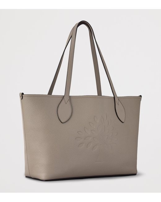 Mulberry Gray Leather Tree Tote Bag
