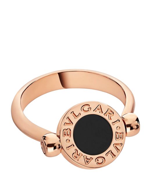 BVLGARI Metallic Mother-Of-Pearl And Onyx Flip Ring