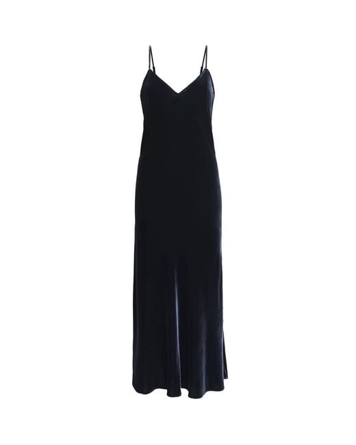 Olivia Von Halle Black Velvet Garbo Midi Dress