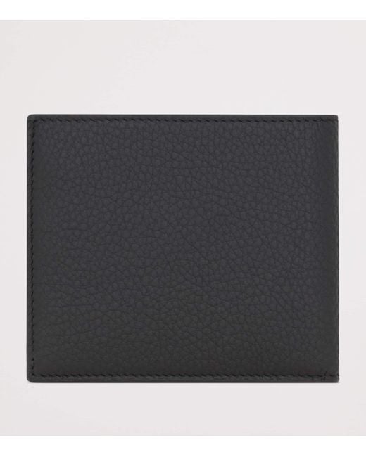 Saint Laurent Black Leather Cassandre Bifold Wallet for men