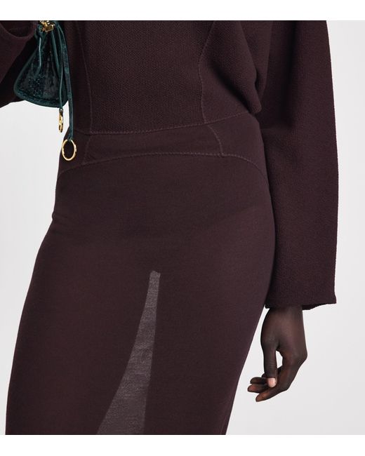 Alaïa Purple Sheer Maxi Dress