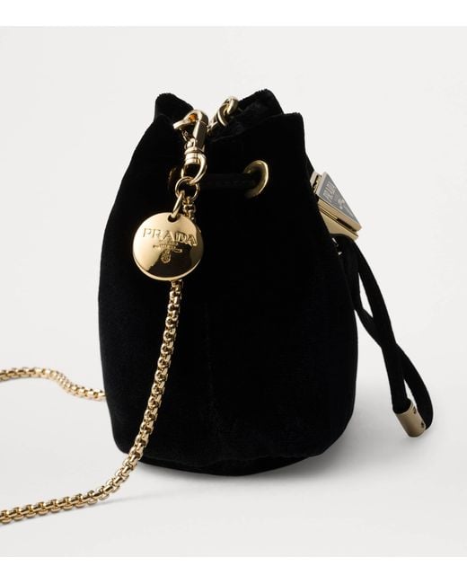 Prada Black Mini Velvet Triangle Pouch