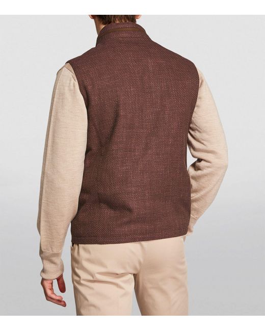 Corneliani Brown Wool-blend Gilet for men