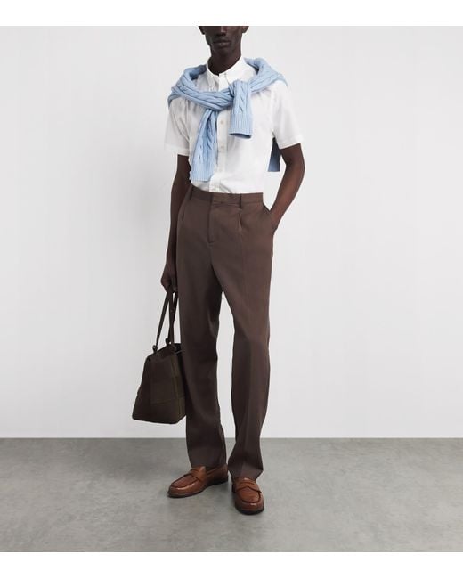 Polo Ralph Lauren White Stretch-Cotton Poplin Short-Sleeve Shirt for men