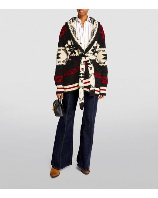 Polo Ralph Lauren Black Wool-blend Belted Cardigan