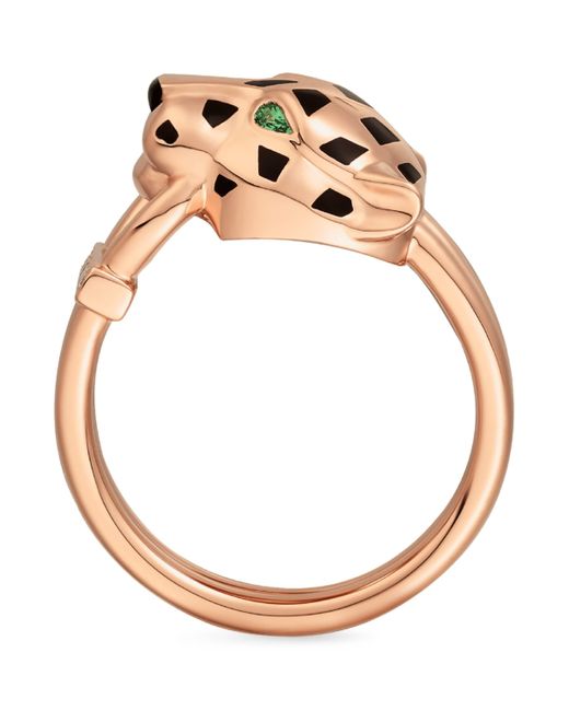 Cartier Metallic Diamond, Tsavorite And Onyx Panthère De Ring