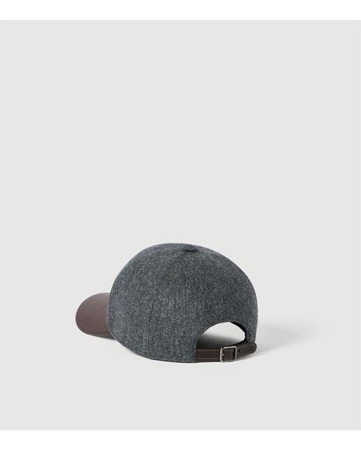 Brunello Cucinelli Gray Virgin Wool Baseball Cap
