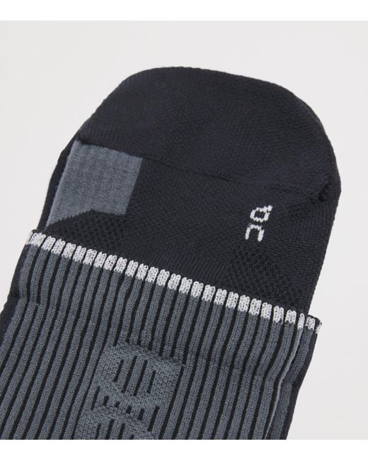 On Shoes Gray Mid-Length Performance Socks