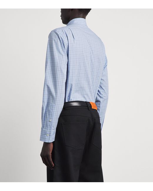 Polo Ralph Lauren Blue Stretch-Cotton Check Custom Fit Shirt for men