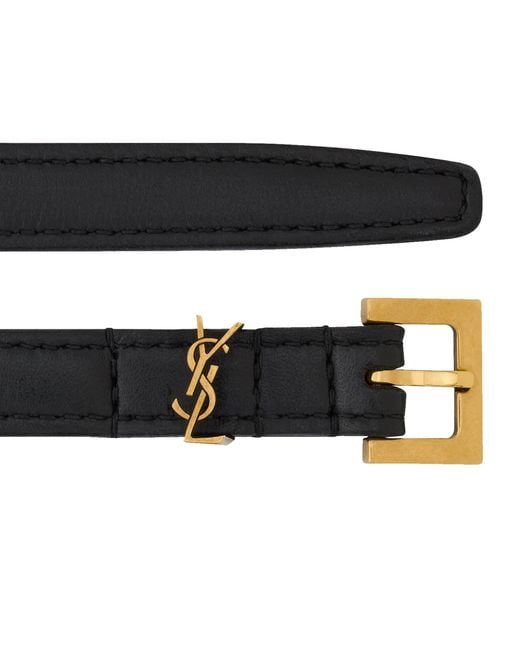 Saint Laurent White Extra-Thin Cassandre Belt