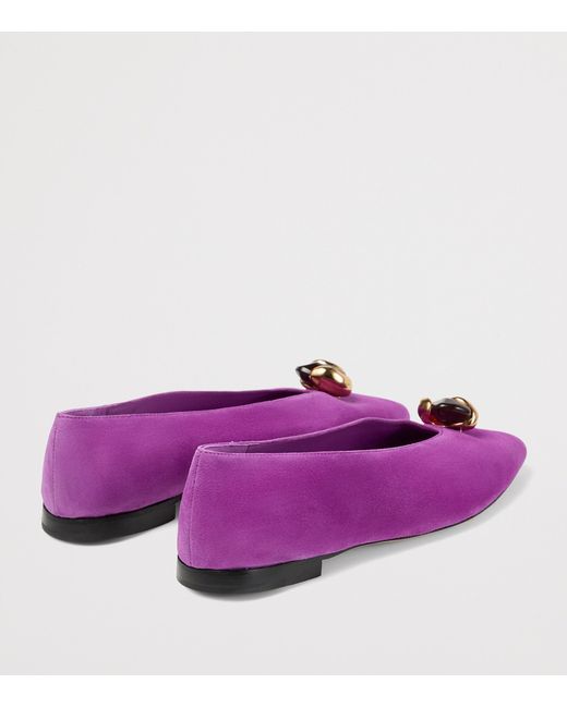 Jimmy Choo Purple Margot Suede Ballet Flats