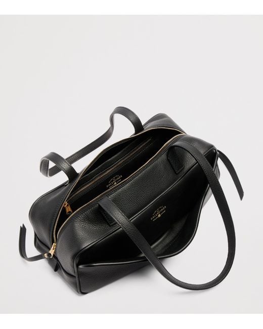 Balenciaga Black Small Leather Carrie Bowling Top-Handle Bag