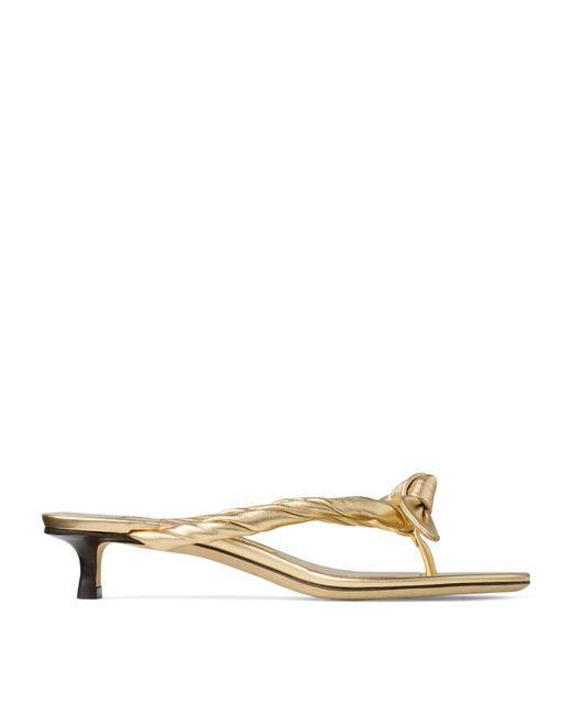 Jimmy Choo Natural Liss Leather Mules