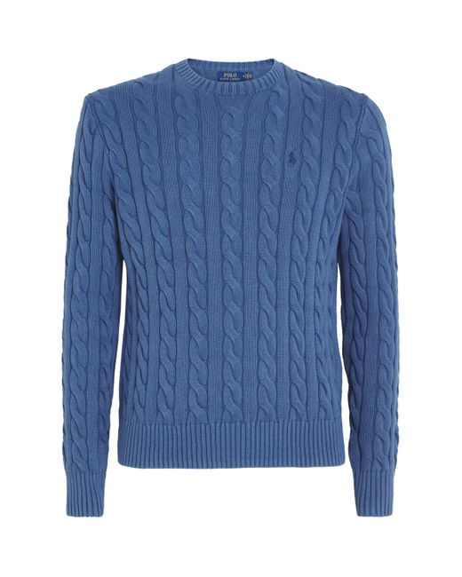 Polo Ralph Lauren Blue Cotton Crew-Neck Sweater for men