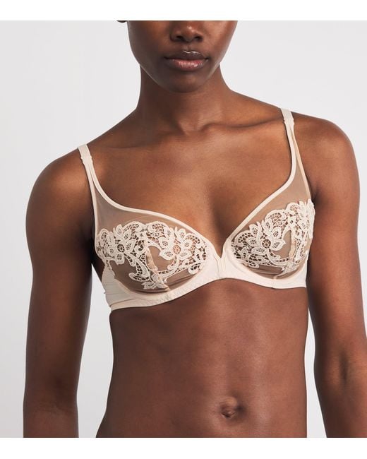 Simone Perele Natural Embroidered Saga Plunge Bra