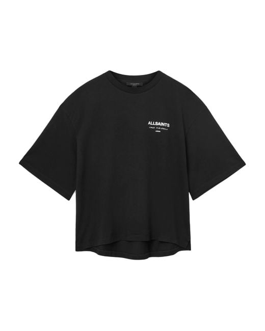 AllSaints Black Organic Cotton Under Amelie T-Shirt