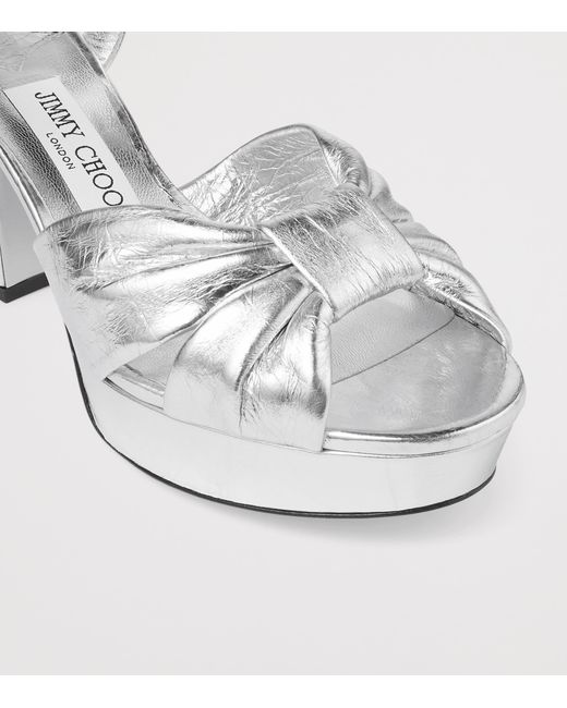 Jimmy Choo White Heloise 80 Leather Heeled Sandals