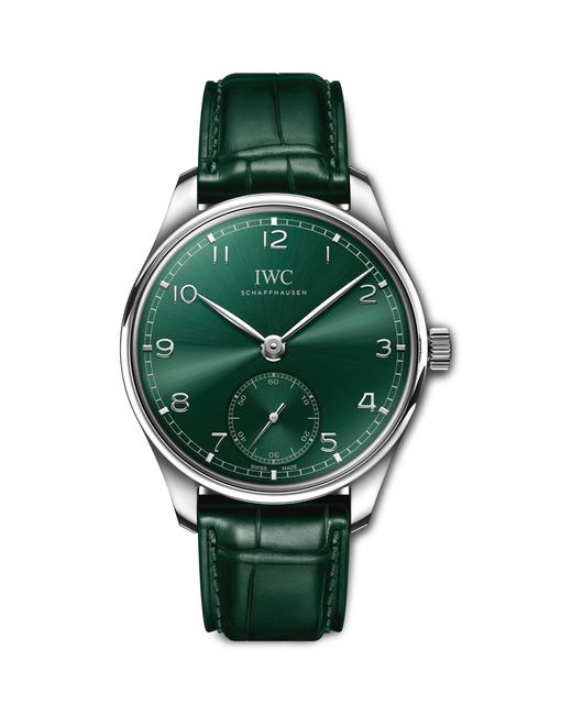 Iwc Green Stainless Steel Portugieser Automatic 40 Watch 40.4mm for men