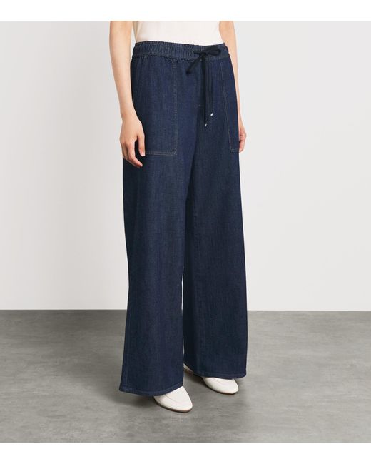 7 For All Mankind Blue Denim-Effect Utility Drawstring