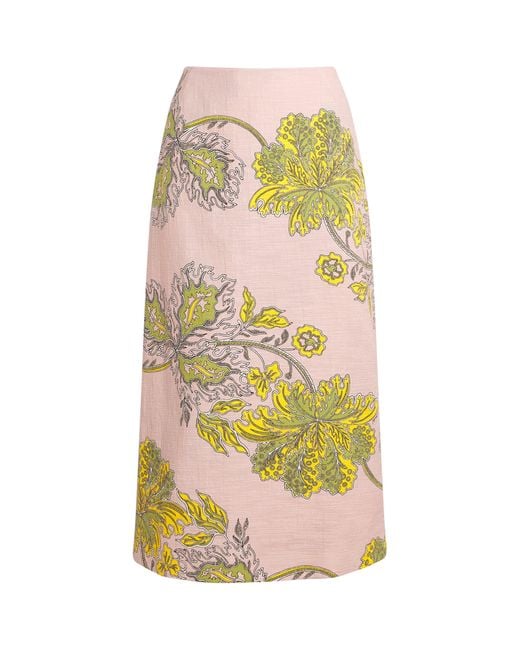 LaDoubleJ Multicolor Stretch-Cotton Floral Midi Skirt