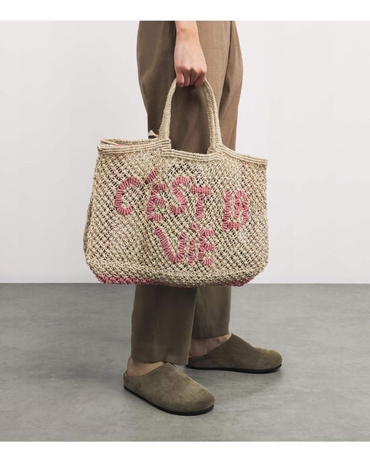 The Jacksons Natural Jute C'Est La Vie Lavinia Tote Bag