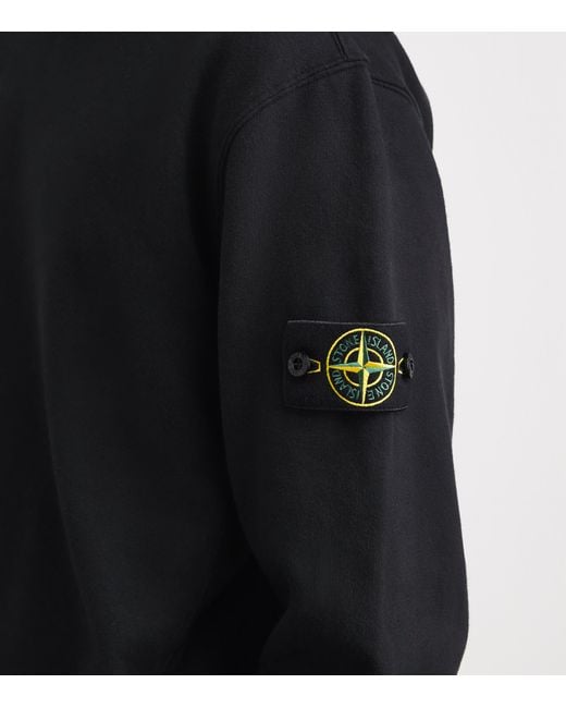 Stone Island Black Cotton Compass Sweatshirt for men