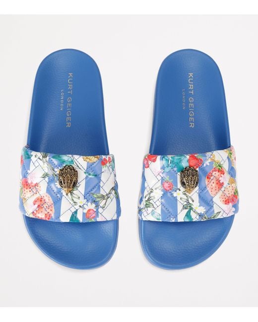 Kurt Geiger Blue Meena Eagle Slides