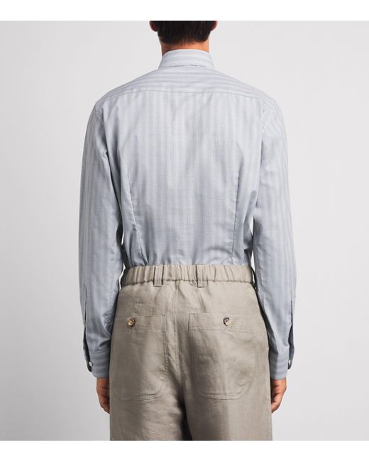 Eton of Sweden Blue Cotton Mélange Plaid Contemporary Fit Shirt for men