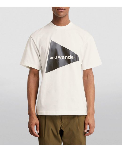 And Wander White Logo T-shirt for men