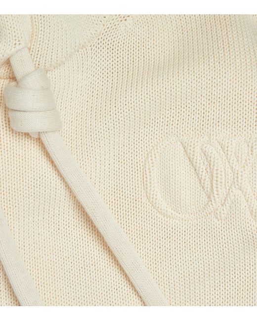 Off-White c/o Virgil Abloh Natural Knitted Logo Hoodie for men