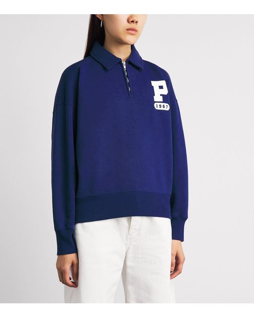 Polo Ralph Lauren Blue Quarter-Zip Sweatshirt