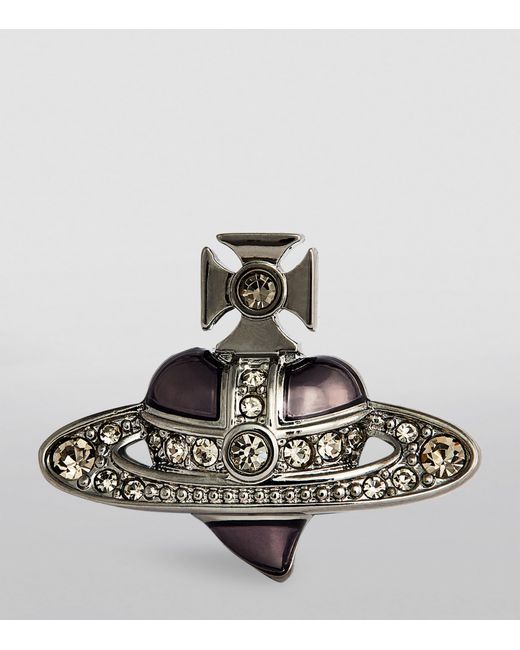 Vivienne Westwood Metallic Diamante Heart Single Stud Earring for men