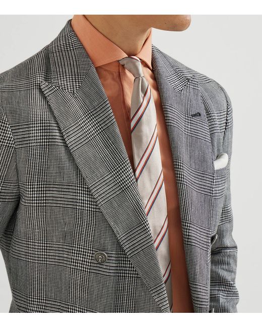 Brunello Cucinelli Natural Silk Stripe Tie for men