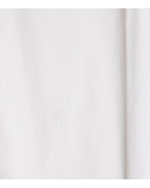 Burberry White Cotton Poplin Ekd-Embroidered Formal Shirt for men