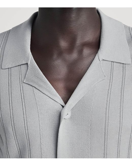 PAIGE Gray Knitted Copley Polo Shirt for men