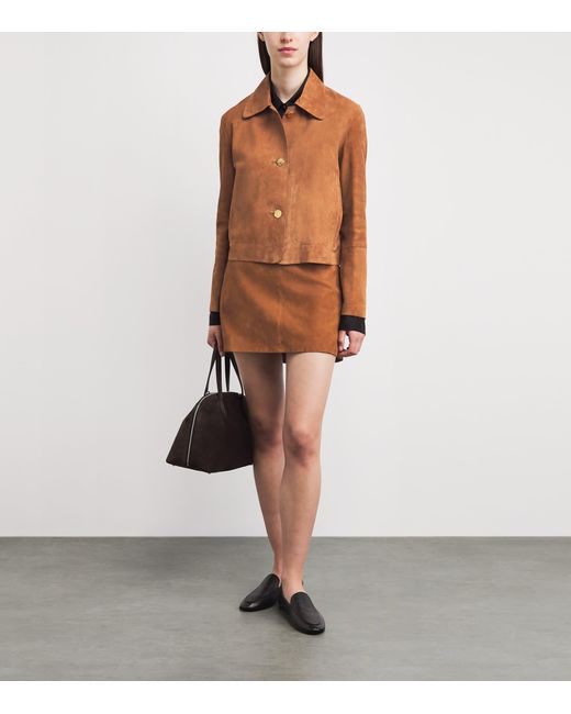 Arma Brown Lamb Suede Maeve Jacket