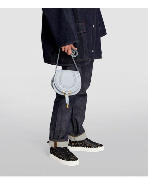 Chloé Gray Small Leather Marcie Saddle Bag