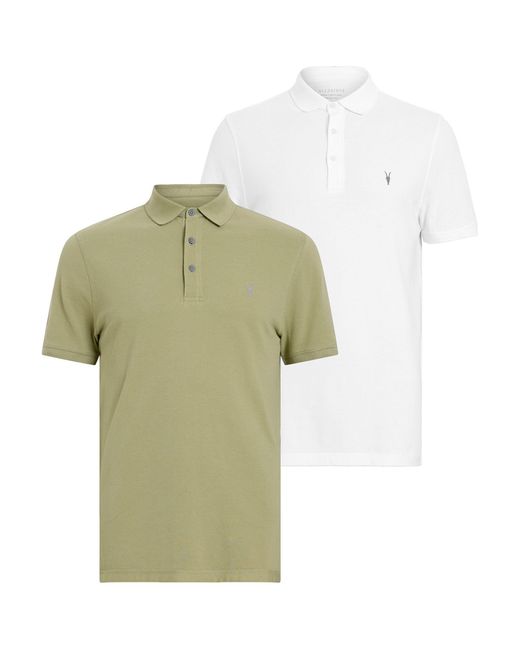 AllSaints Green Set Of 2 Reform Polo Shirts for men