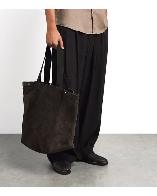 NN07 Black Suede Tote Bag for men