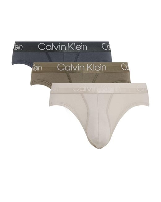 Calvin Klein White Cotton Stretch Modern Structure Briefs (pack Of 3) for men