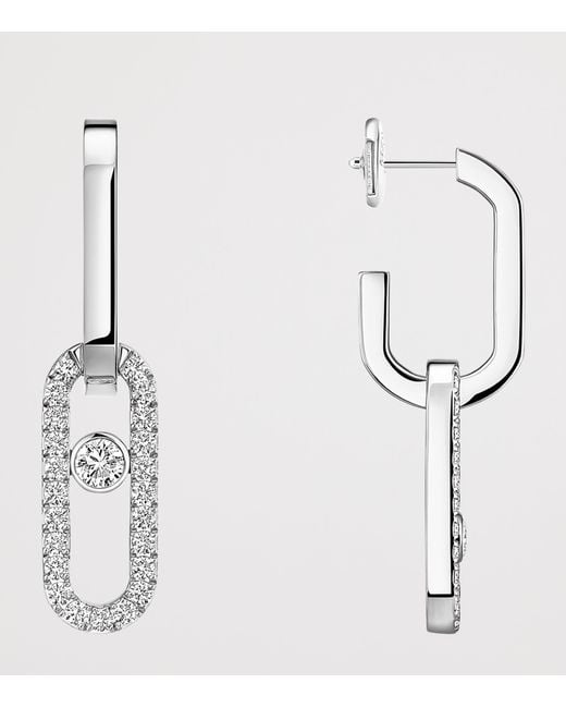Messika Metallic Move Link And Diamond Drop Earrings