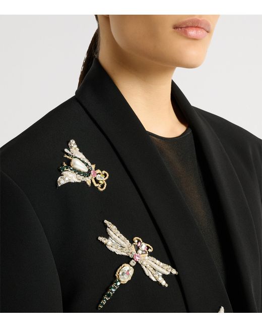 Balmain Black Embellished Insect Blazer