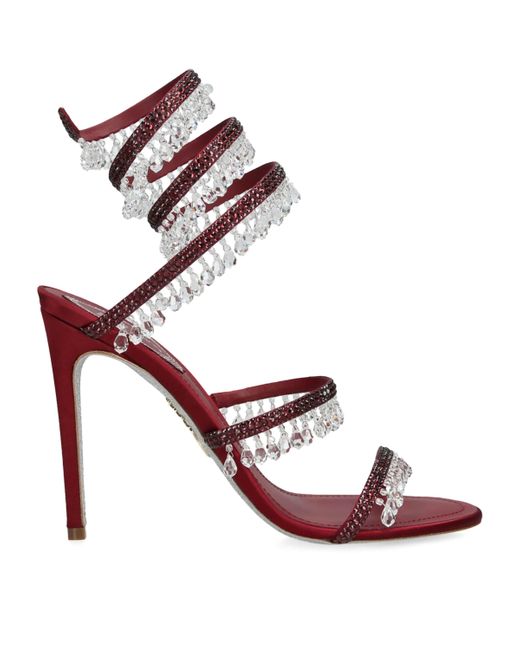 Rene Caovilla Pink Satin Chandelier Heeled Sandals 105