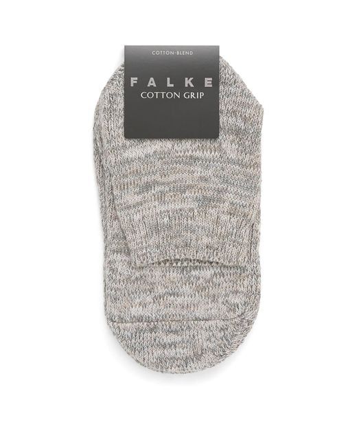 Falke Gray Cotton Grip Ankle Socks for men